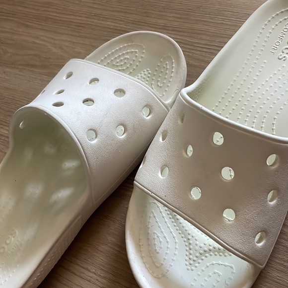 Bone White Crocs Slides - Picture 4 of 4